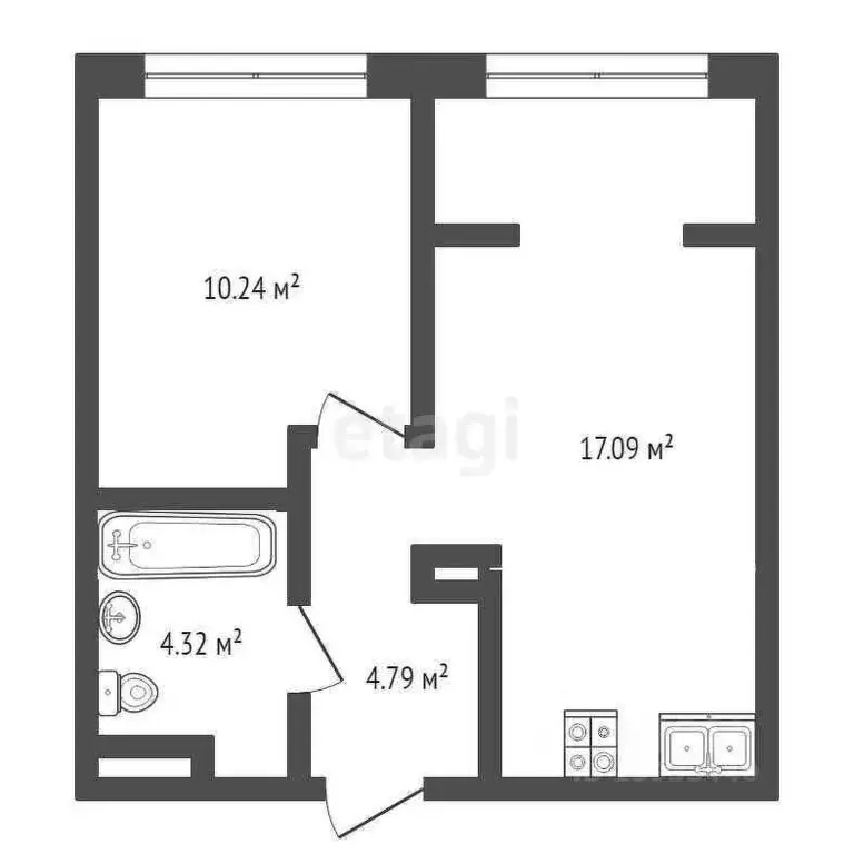 1-к кв. Тюменская область, Тюмень ул. Первооткрывателей, 10 (37.7 м) - Фото 1