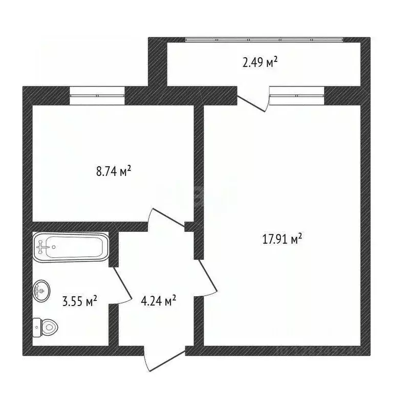 1-к кв. Нижегородская область, Нижний Новгород Космическая ул., 34к2 ... - Фото 1