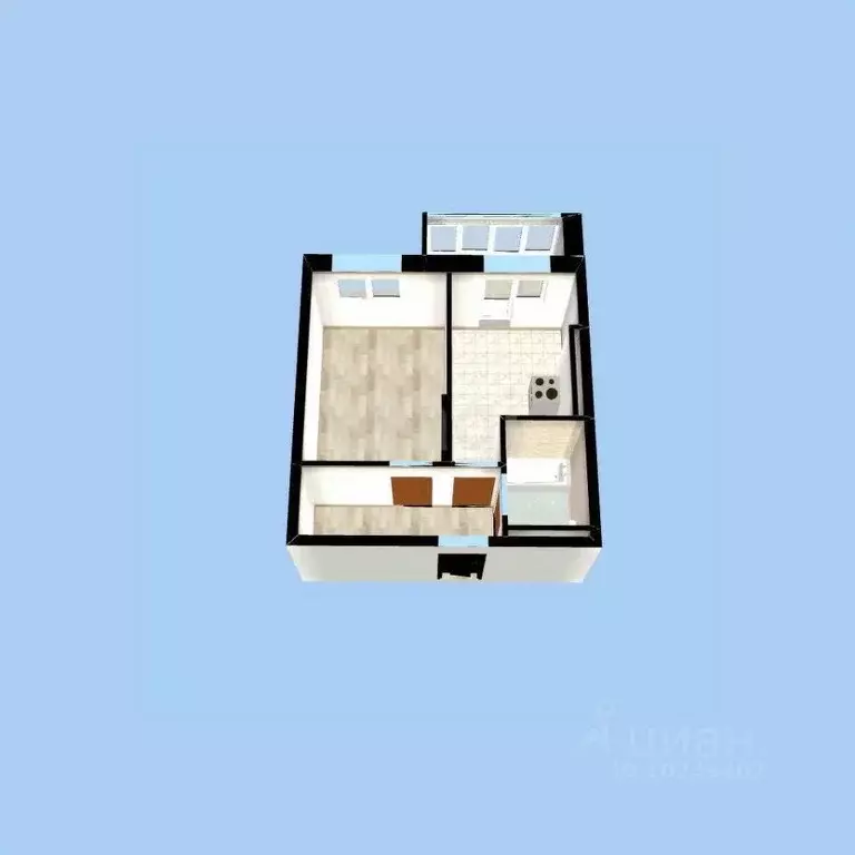 1-к кв. Башкортостан, Уфа ул. Летчика Кобелева, 1 (31.6 м) - Фото 2