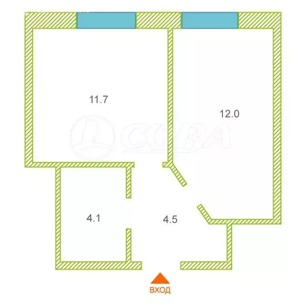 Квартира-студия: Тюмень, улица Республики, 204к10 (32 м) - Фото 0