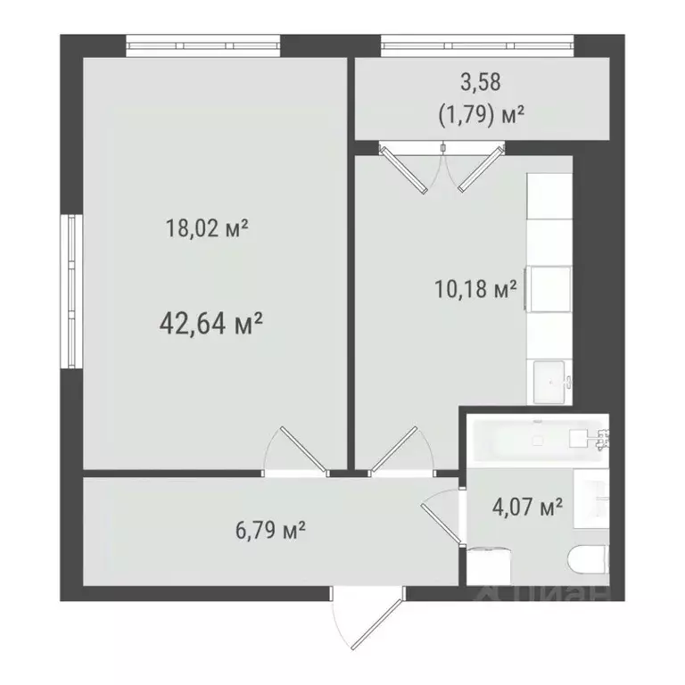 1-к кв. Сахалинская область, Южно-Сахалинск ул. Ленина (40.85 м) - Фото 0