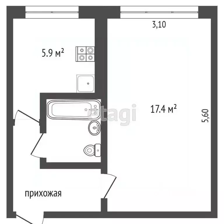 1-к кв. Камчатский край, Петропавловск-Камчатский просп. Победы, 9 ... - Фото 2
