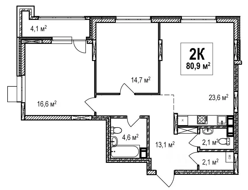2-к кв. Нижегородская область, Нижний Новгород просп. Гагарина, 36к4 ... - Фото 1