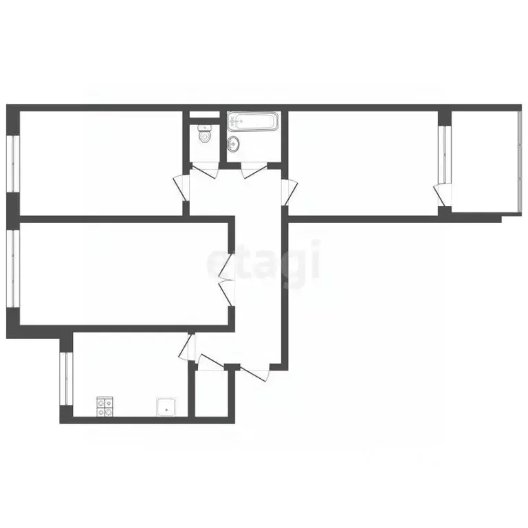 3-к кв. Тюменская область, Тюмень ул. Московский Тракт, 102 (64.8 м) - Фото 2