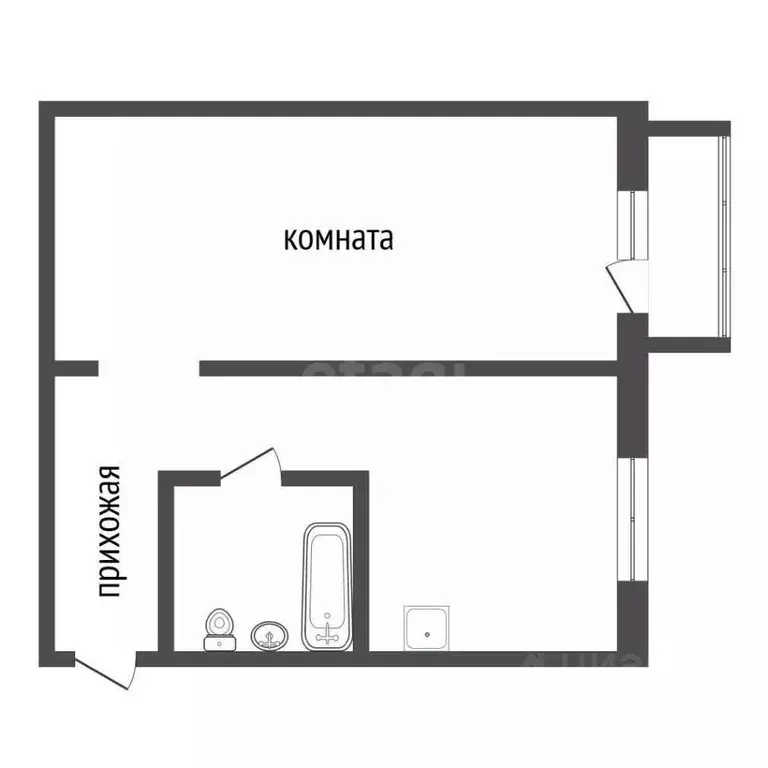 1-к кв. Красноярский край, Красноярск ул. Алеши Тимошенкова, 195 (34.3 ... - Фото 2
