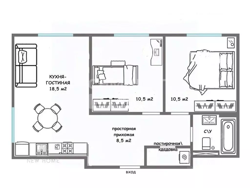 2-к кв. Московская область, Люберцы Зенино ЖК Самолет мкр, проезд ... - Фото 2