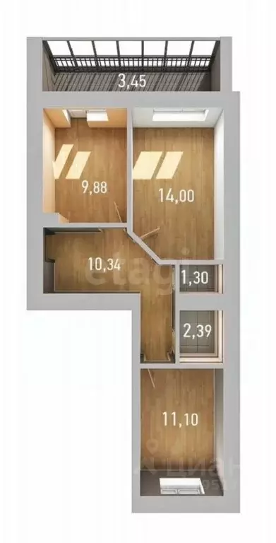 2-к кв. Татарстан, Казань проезд Яраткан, 4А (49.0 м) - Фото 1