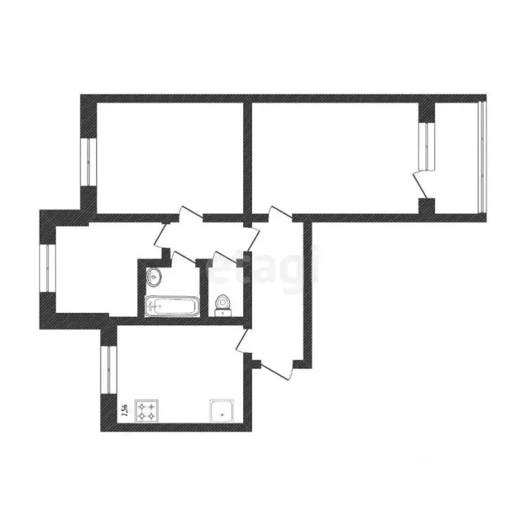3-к кв. Белгородская область, Белгород ул. Королева, 29 (61.0 м) - Фото 2