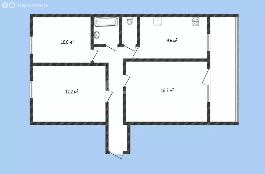 3-комнатная квартира: Черкесск, проспект Ленина, 6 (62.9 м) - Фото 1