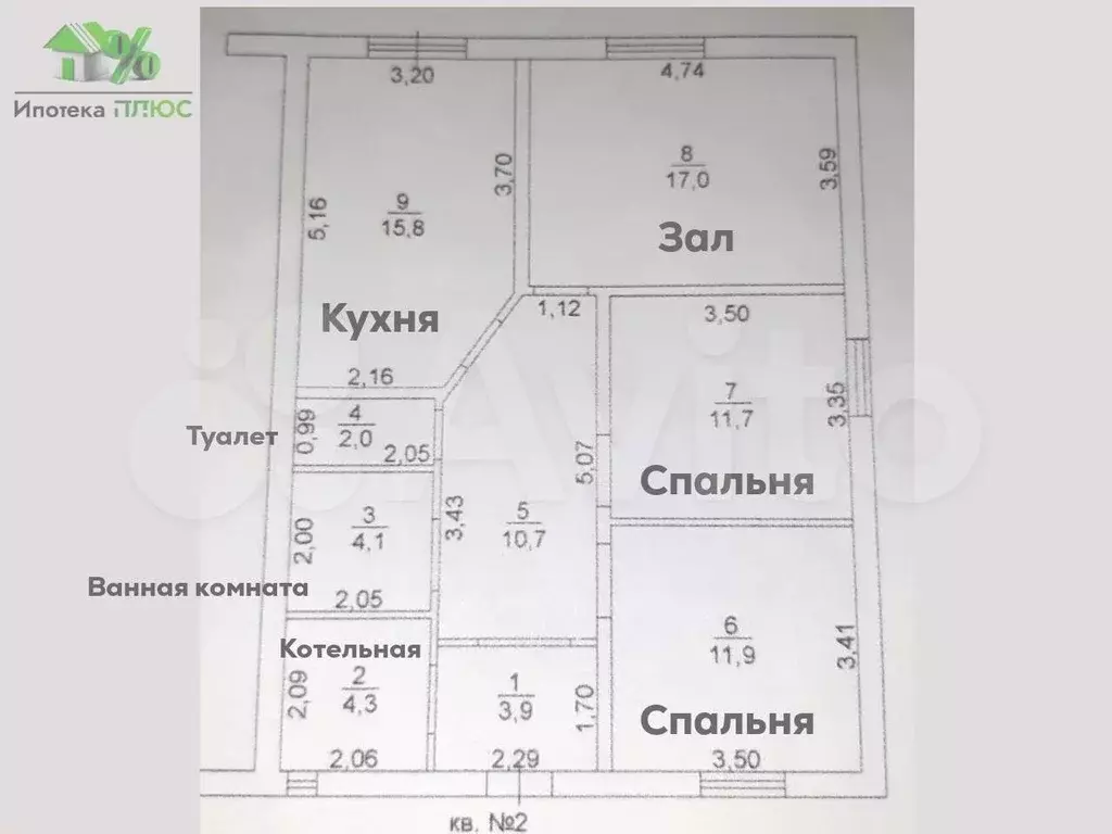 3-к. квартира, 81,4 м, 1/1 эт. - Фото 0