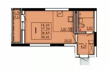 Студия Башкортостан, Уфа Затон-Восточный жилрайон, Паруса жилой ... - Фото 1