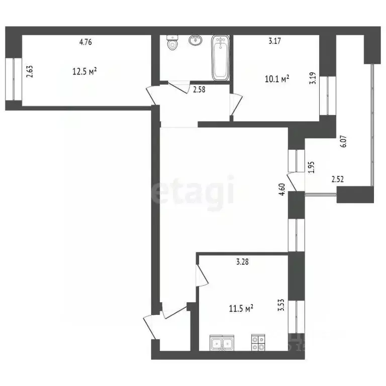 3-к кв. Владимирская область, Муром ул. Фрунзе, 2 (66.5 м) - Фото 1