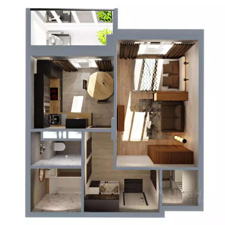 1-к кв. Владимирская область, Ковров Еловая ул., 82 (39.8 м) - Фото 1