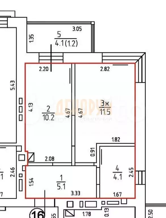 1-к. квартира, 35 м, 3/5 эт. - Фото 0