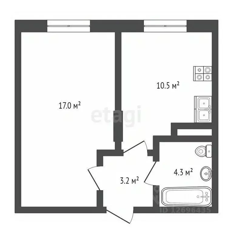 1-к кв. Москва ул. Генерала Донскова, 23к3 (35.0 м) - Фото 0