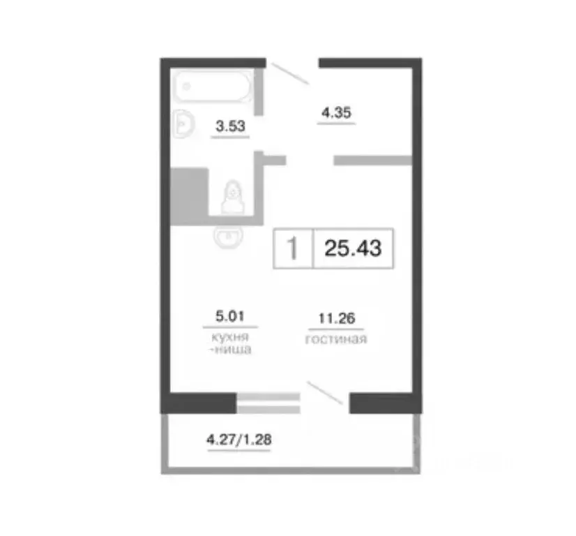 Студия Красноярский край, Красноярск ул. Светлова, 42 (25.0 м) - Фото 2