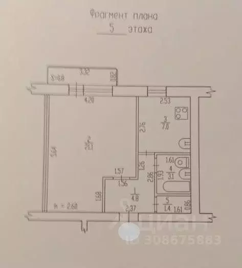 1-к кв. Брянская область, Брянск Ново-Дзержинский проезд, 45 (37.0 м) - Фото 0