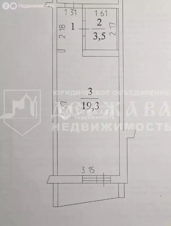 1-комнатная квартира: Кемерово, Пролетарская улица, 29/3 (25.9 м) - Фото 0