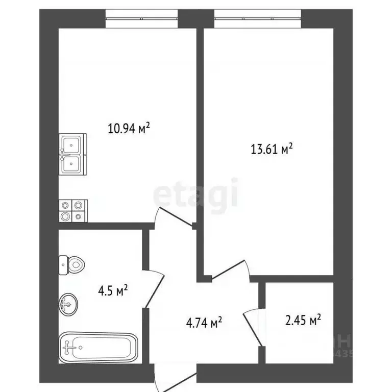 1-к кв. Московская область, Одинцовский городской округ, д. Митькино ... - Фото 2