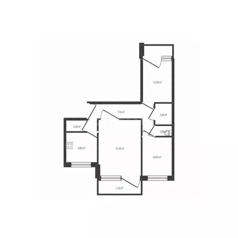 3-к кв. Брянская область, Брянск ул. Медведева, 13 (63.5 м) - Фото 2
