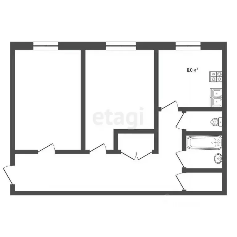 2-к кв. Ярославская область, Ярославль Угличская ул., 8/46 (59.1 м) - Фото 1