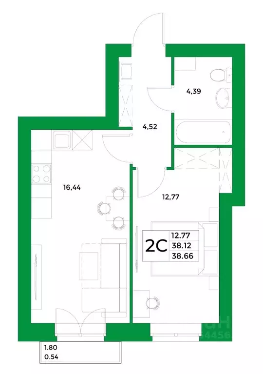 1-к кв. Башкортостан, Уфимский район, Зубовский сельсовет, с. Зубово ... - Фото 1