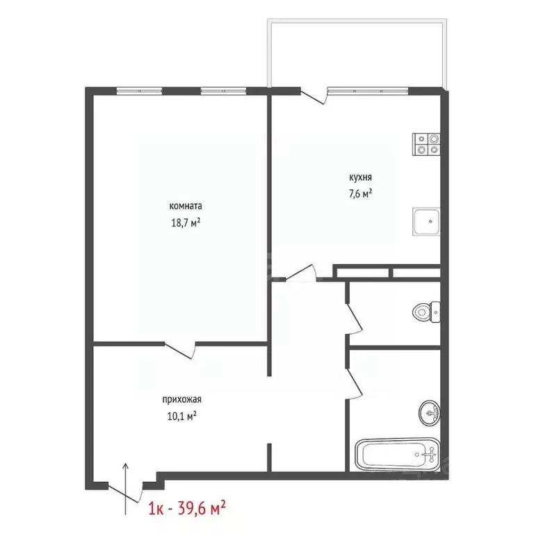 1-к кв. Свердловская область, Екатеринбург ул. Софьи Перовской, 119 ... - Фото 2