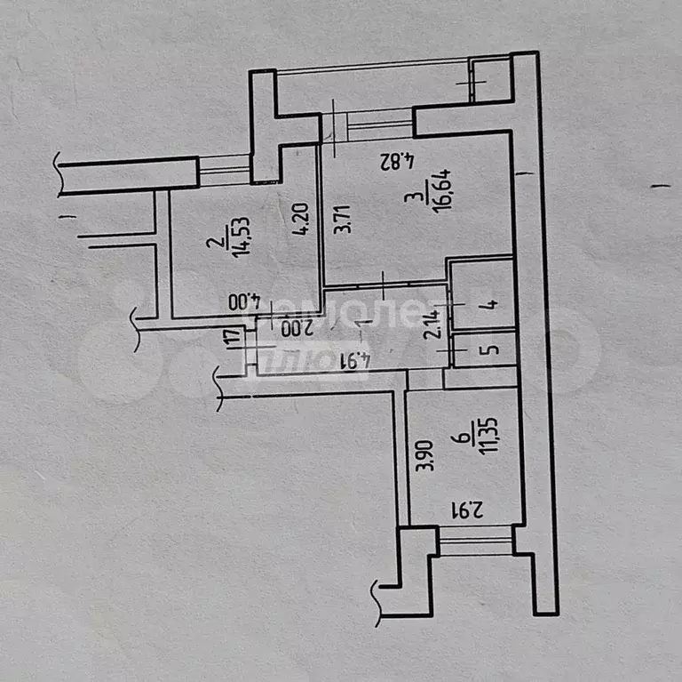 2-к. квартира, 56,5 м, 6/9 эт. - Фото 0