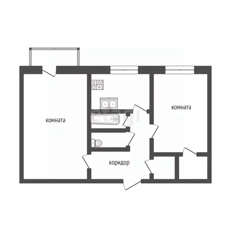 2-к кв. Камчатский край, Петропавловск-Камчатский Вилюйская ул., 115 ... - Фото 2