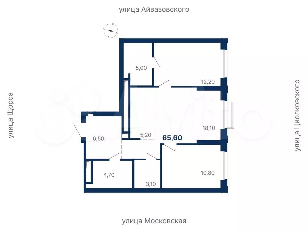 2-к. квартира, 65,6 м, 8/29 эт. - Фото 0