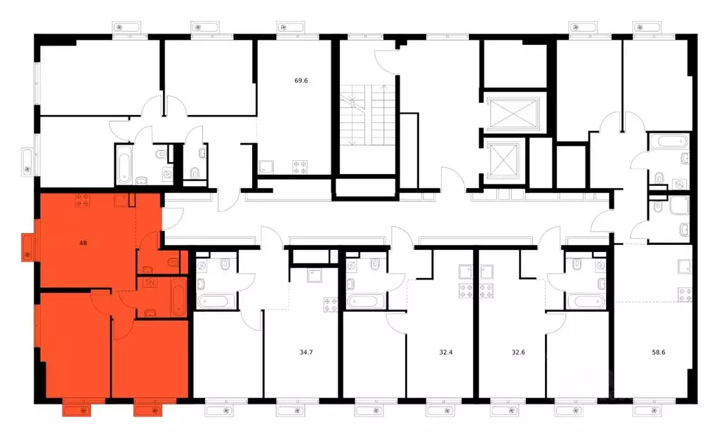 2-к кв. Москва Митинский Лес жилой комплекс, к14 (48.0 м) - Фото 2