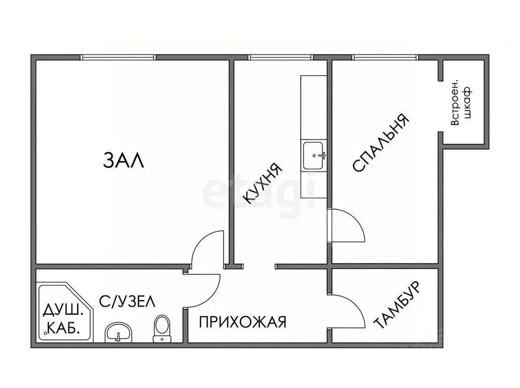 2-к кв. Курганская область, Каргаполье рп ул. Горького, 72В (45.5 м) - Фото 2
