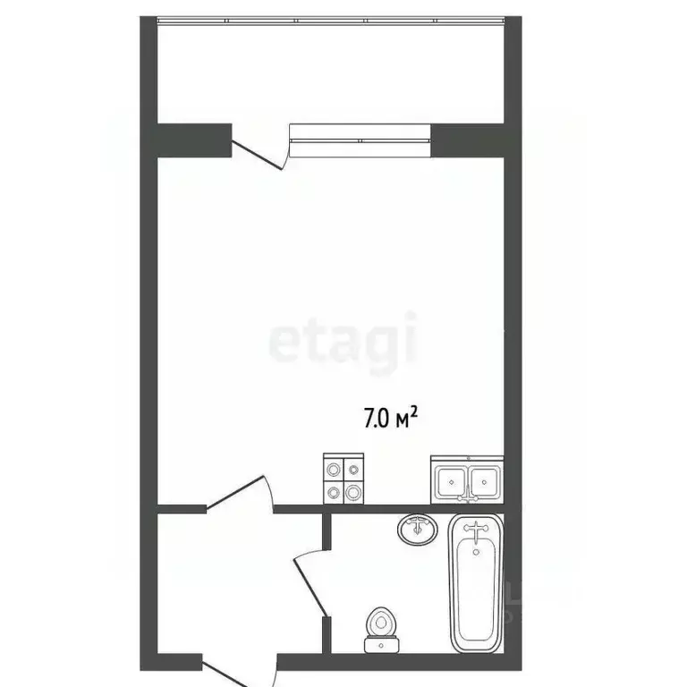 Студия Ярославская область, Ярославль ул. Розы Люксембург, 22 (30.0 м) - Фото 1
