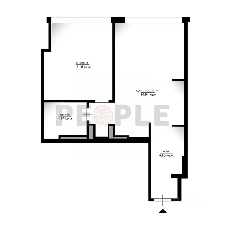 Квартира, 2 комнаты, 51.1 м - Фото 1