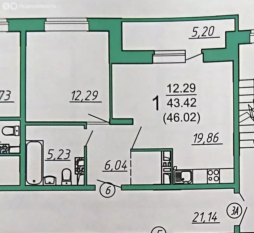 1-комнатная квартира: Брянск, улица имени О.С. Визнюка, 20 (46 м) - Фото 0