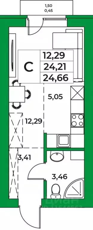 1-к кв. Башкортостан, Уфимский район, Зубовский сельсовет, с. Зубово ... - Фото 1