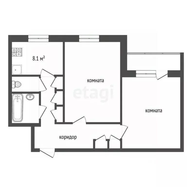 2-к кв. Ямало-Ненецкий АО, Новый Уренгой Советский мкр, 7/1 (55.8 м) - Фото 1