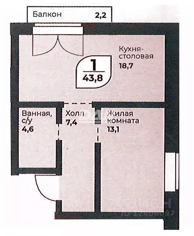 1-к кв. Челябинская область, Сосновский район, Кременкульское с/пос, ... - Фото 2