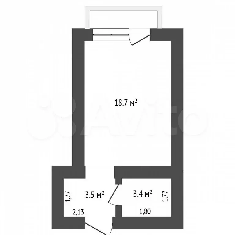 Квартира-студия, 25,7 м, 3/3 эт. - Фото 0