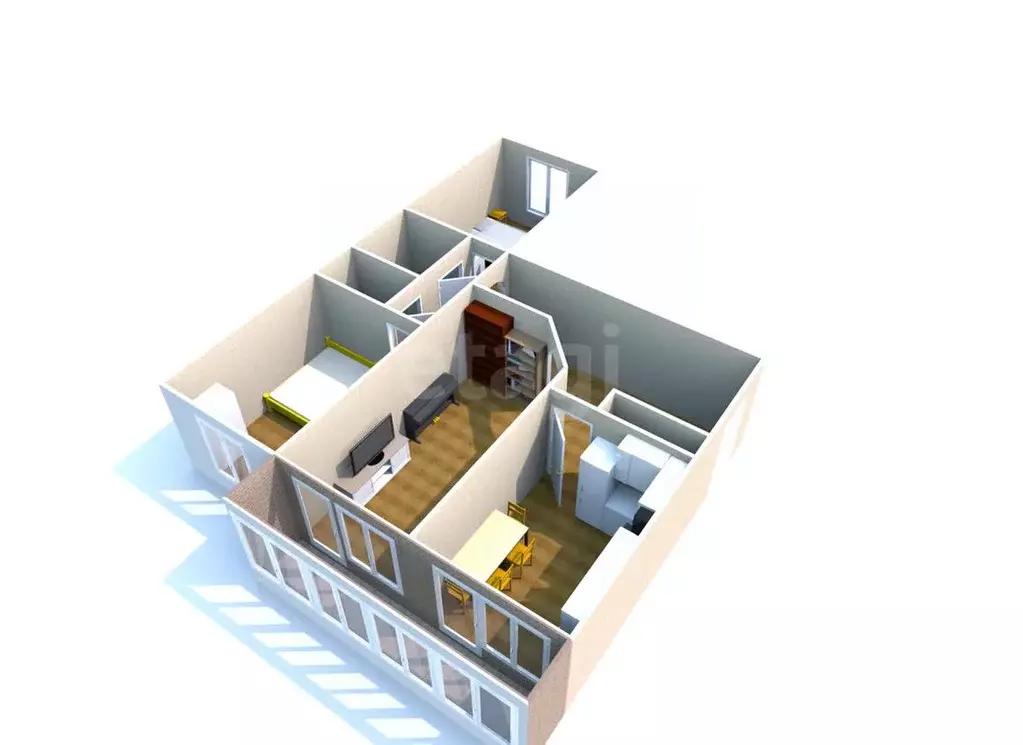 3-к кв. Сахалинская область, Южно-Сахалинск Ново-Александровск п/р, ... - Фото 2