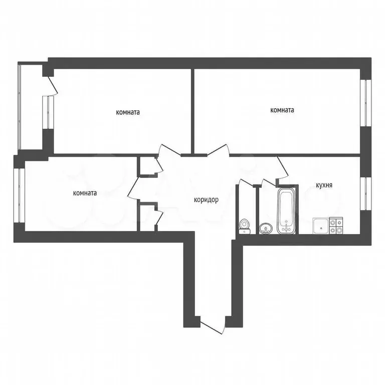 3-к. квартира, 73 м, 7/9 эт. - Фото 0