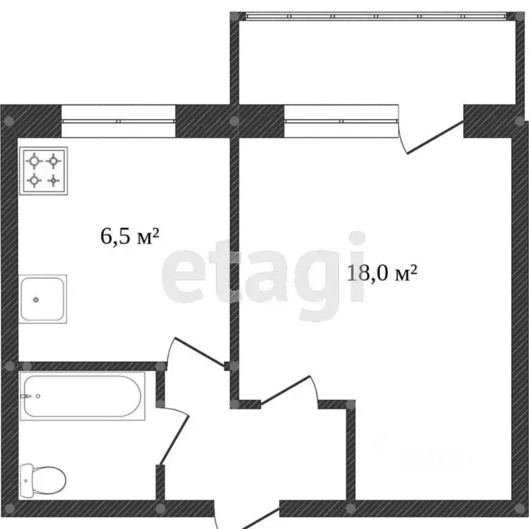 1-к кв. Воронежская область, Воронеж Путиловская ул., 15А (33.4 м) - Фото 2