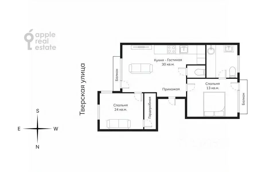 3-к кв. Москва Тверская ул., 27С2 (85.0 м) - Фото 1