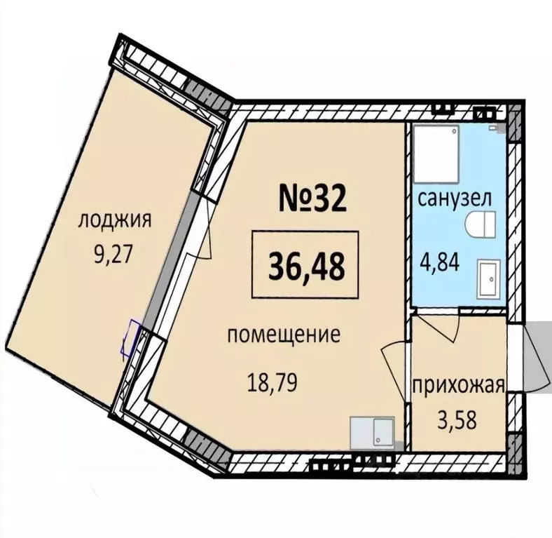 Студия Калининградская область, Балтийск  (36.48 м) - Фото 0