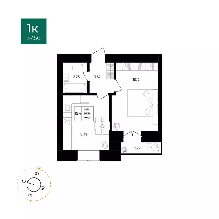 1-к кв. Ярославская область, Ярославль Северный жилрайон, 15-й мкр, ... - Фото 1