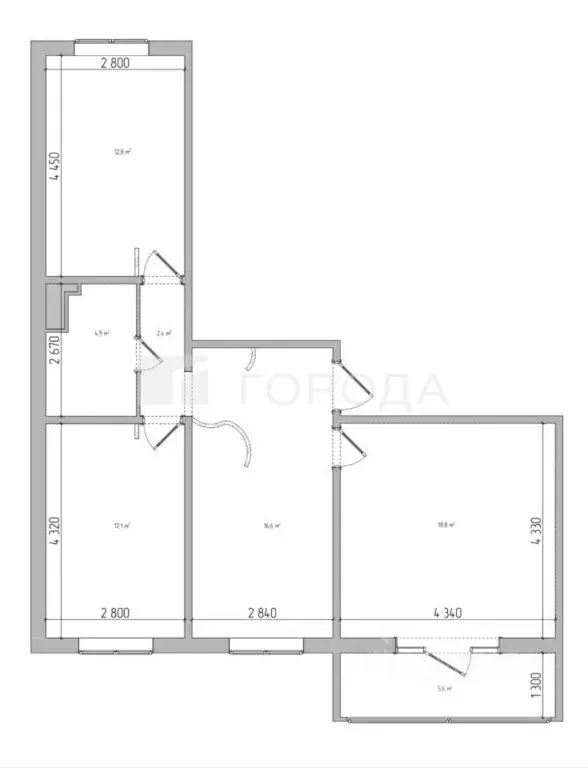 3-к кв. Алтайский край, Барнаул Красноармейский просп., 59 (70.0 м) - Фото 2
