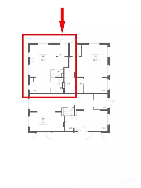 Помещение свободного назначения (53.24 м) - Фото 1