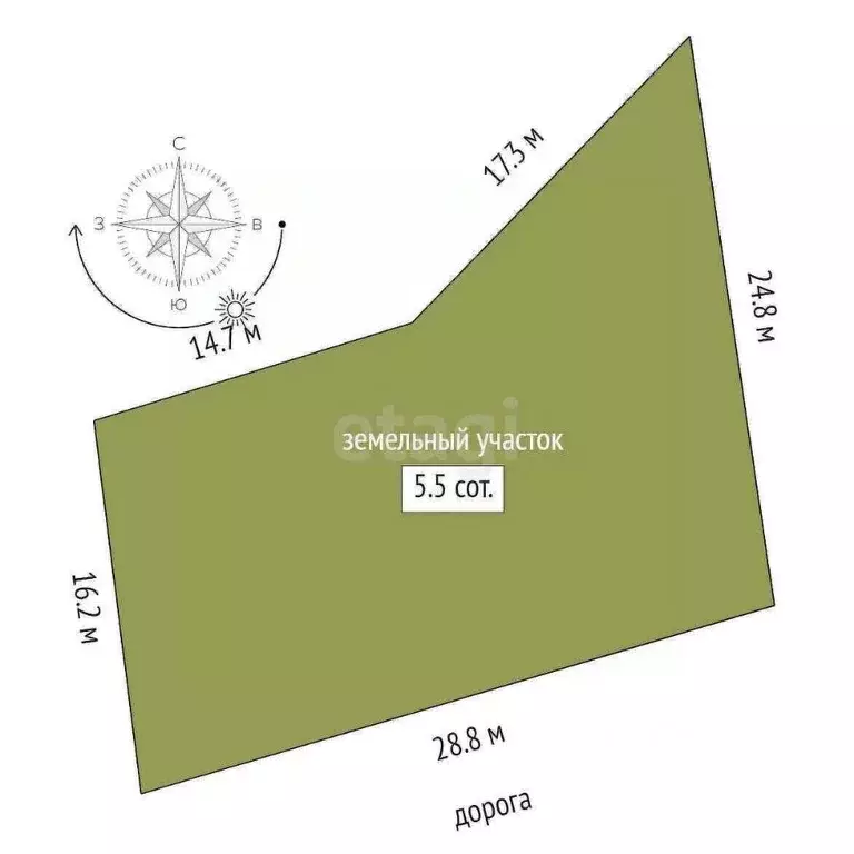 Участок в Тюменская область, Ишим Ялуторовская ул., 86 (5.5 сот.) - Фото 1