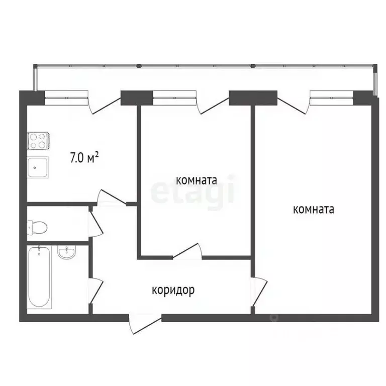2-к кв. Воронежская область, Воронеж ул. Генерала Лизюкова, 89 (49.4 ... - Фото 2