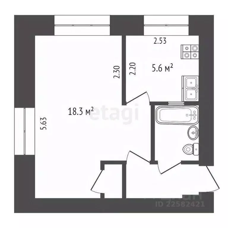 1-к кв. Удмуртия, Ижевск ул. Лихвинцева, 60 (30.8 м) - Фото 2
